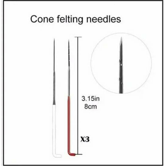 6 Cone Felting Needles for Texture - Punch Needle Supplies NZ