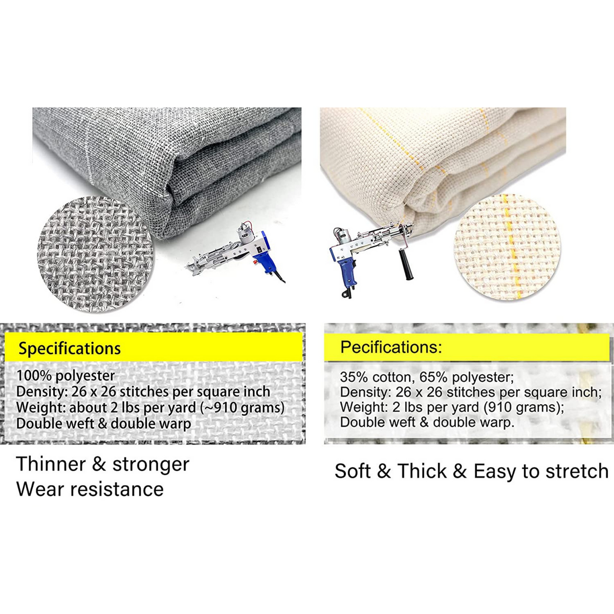 Premium Grey Primary Tufting Cloth | Pre- Order Ships approx. Dec 22nd, 2025