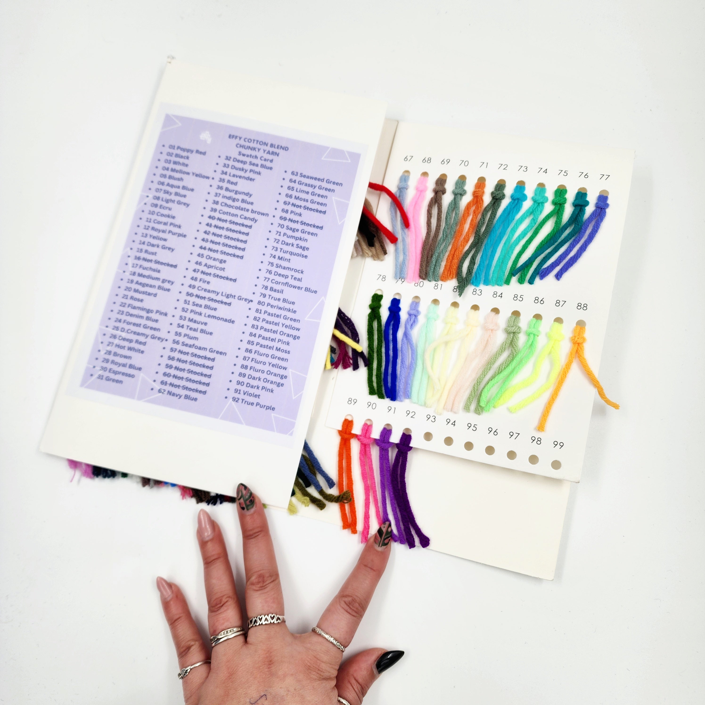 EFFY Swatch Card for Cotton blend | Pre- Order Ships approx. Dec 22nd, 2025