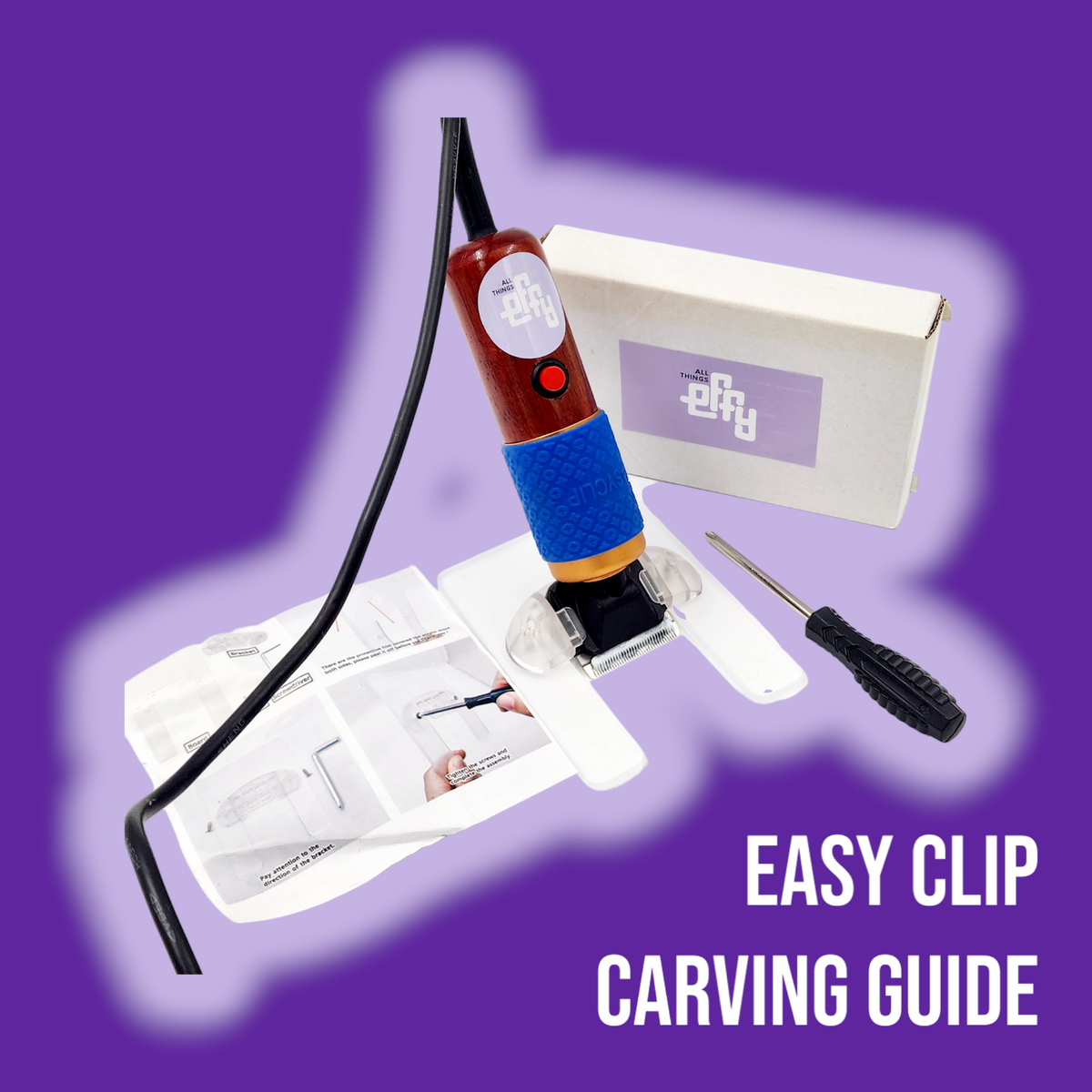 Easy Clip carving guide for the EFFY Rosewood rug carver