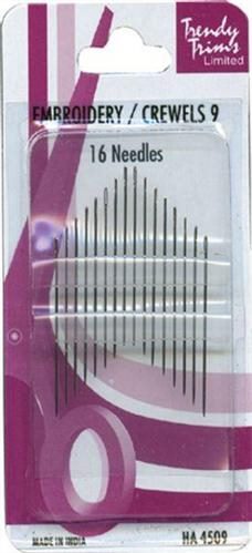 Trendy Trims Embroidery Needles 3-9 x 16