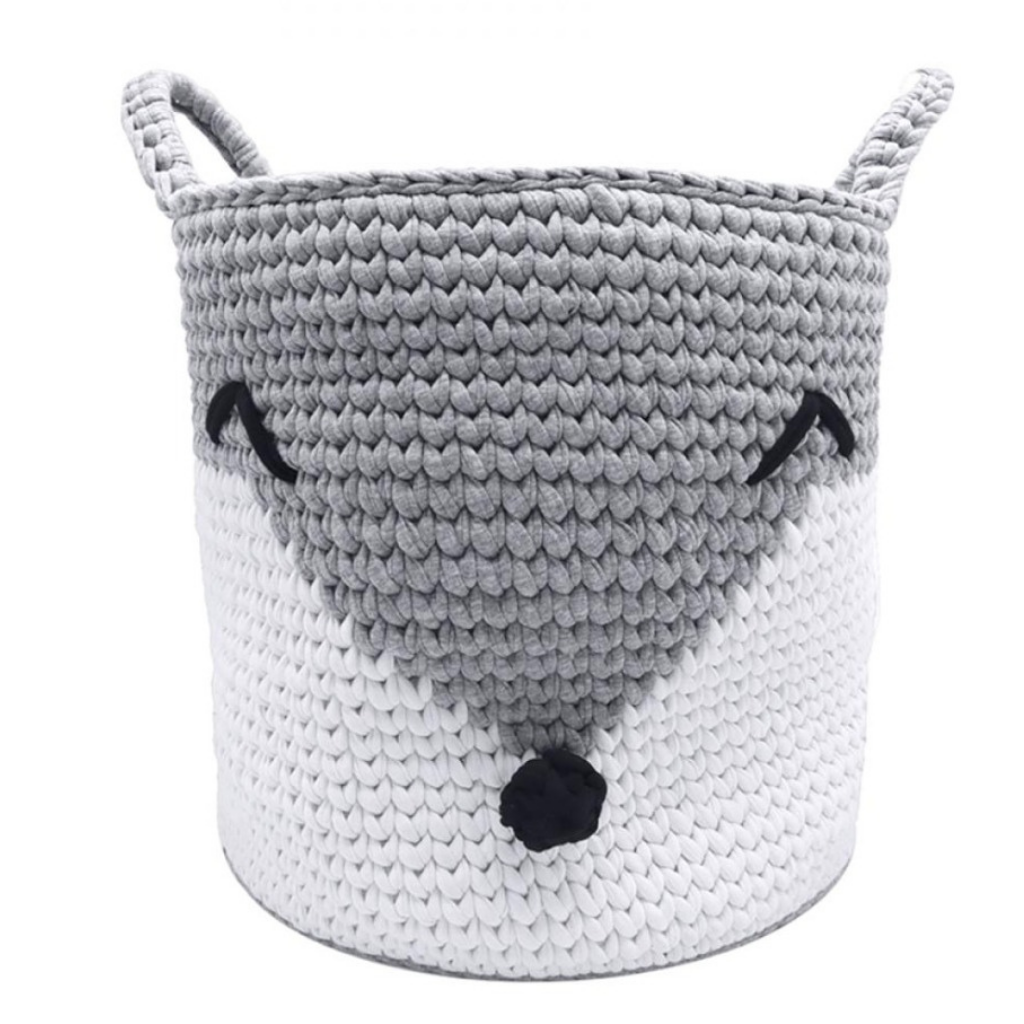 Fox Toy Basket Recycled Fabric Crochet Kit