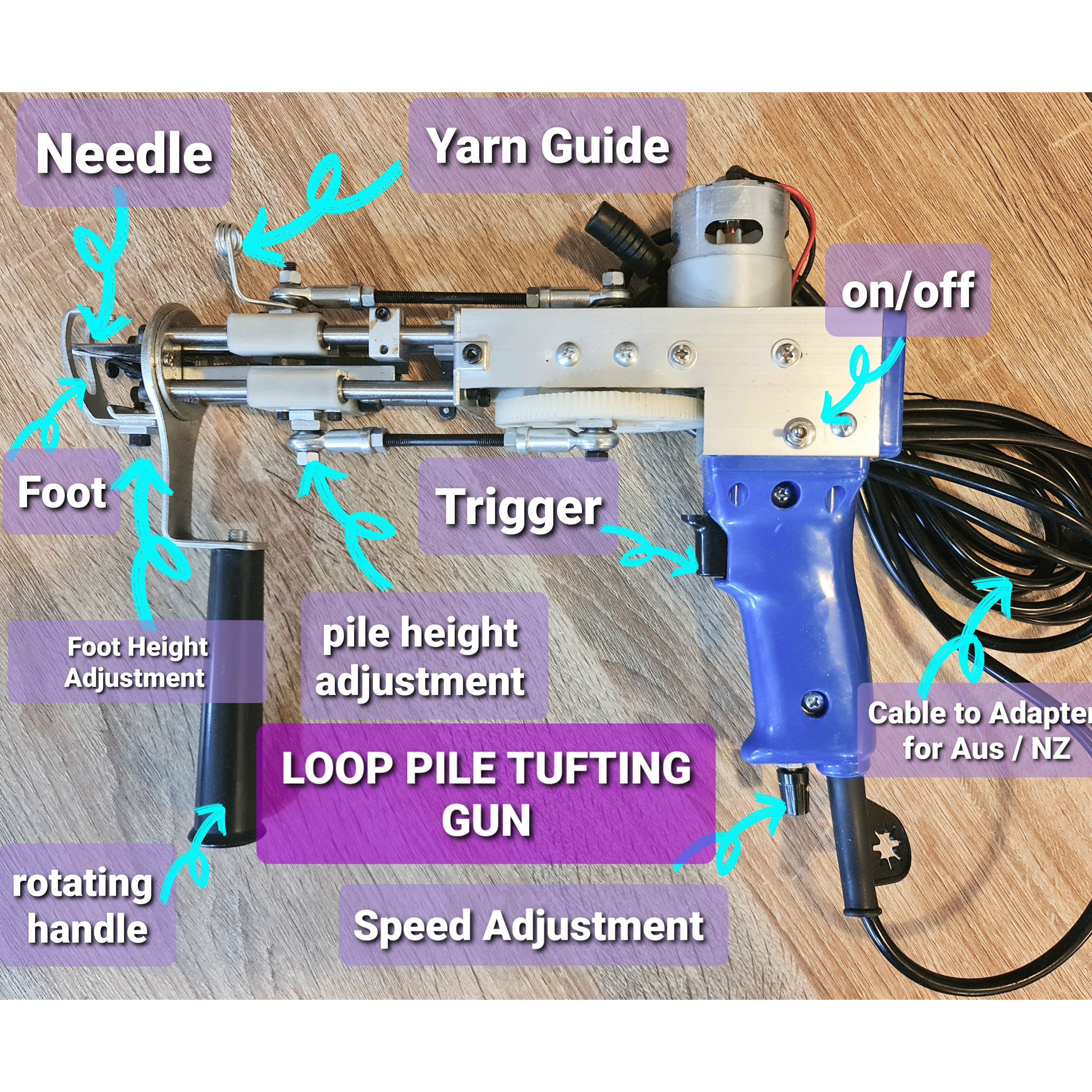The Original AK - II Rug Tufting Loop Pile Machine - All Things EFFY