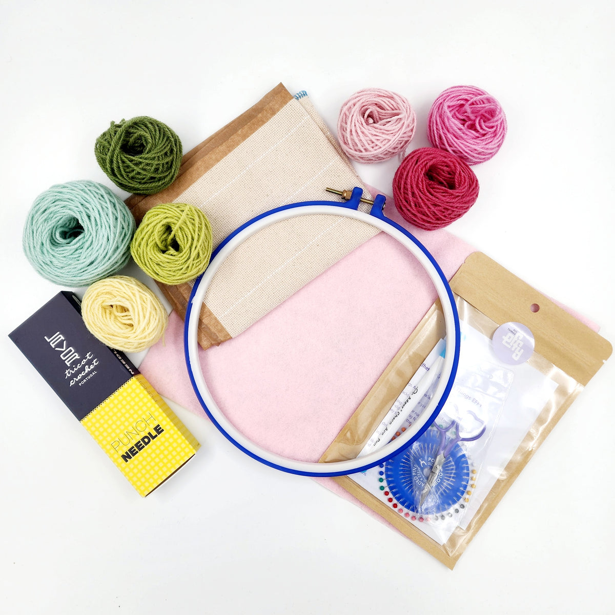 DIY punch needle kit, rainbow, craft kit, crafty gift, rug hooking
