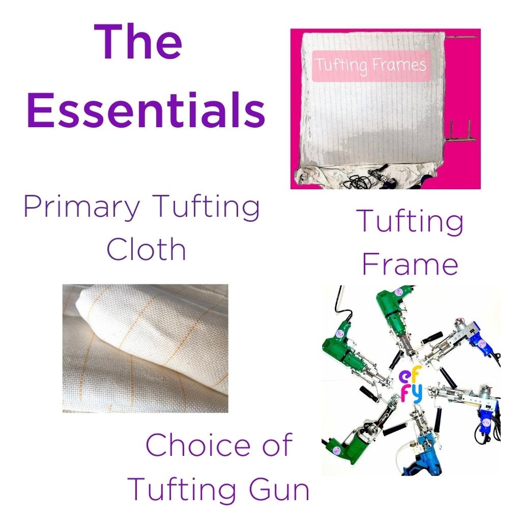 The Basic Rug Tufting Starter Pack - Frame, Cloth, Machine, Yarn