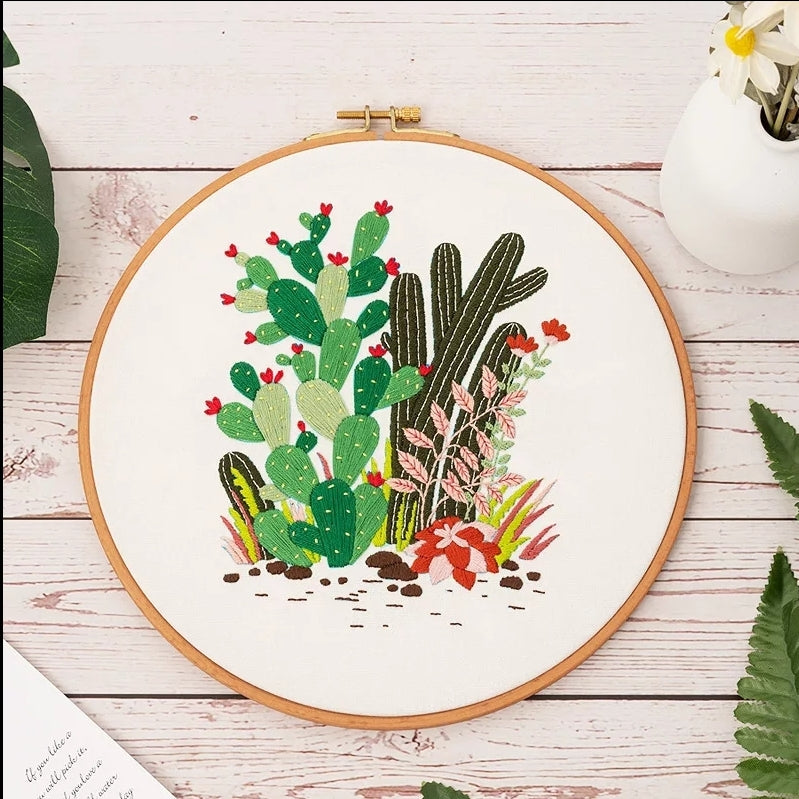 Cactus Floral Embroidery Kits