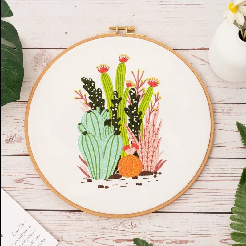 Cactus Floral Embroidery Kits