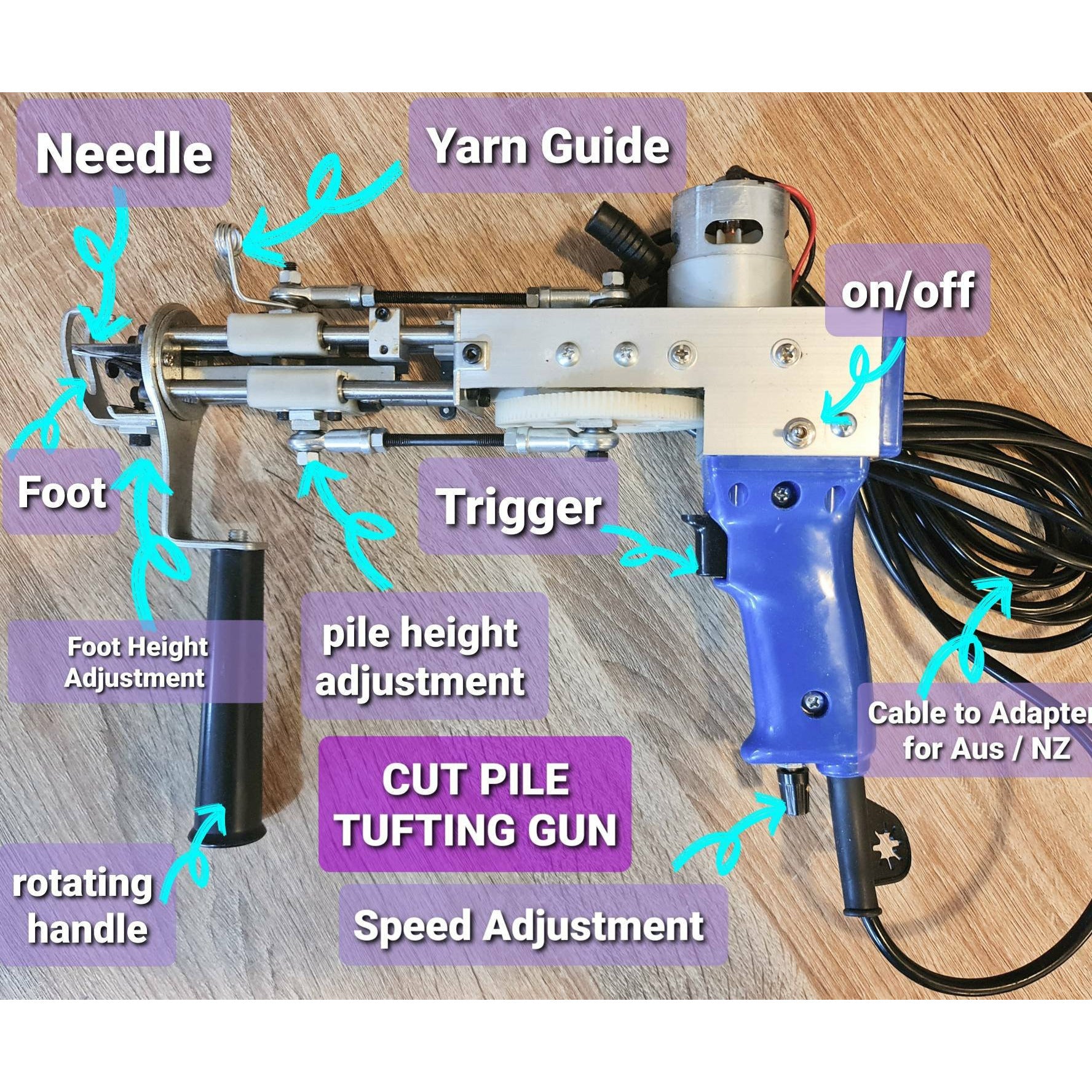 TN-1 Tufting Gun, Cut Loop Tufting Machine for Rug Making, Tufting Machine  for Beginner, Tufting Gun Canada, Tufting Gun Kit for Beginner 